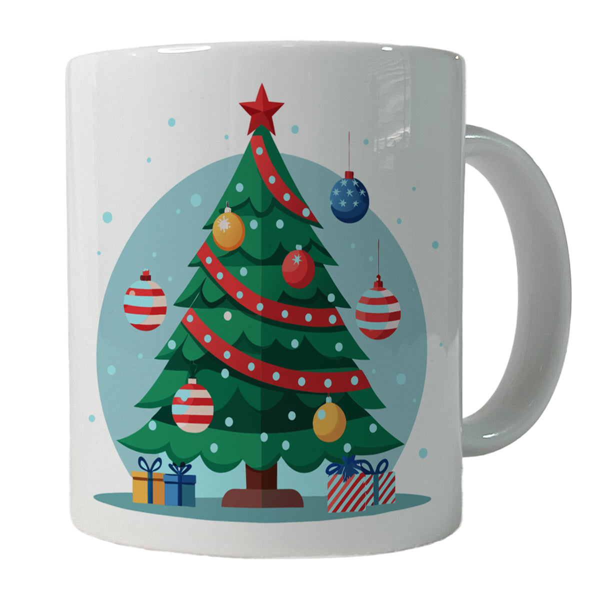 Christmas Patriotic Tree Ornaments Subtle Ceramic Tea Coffee Mug Cup - 11oz