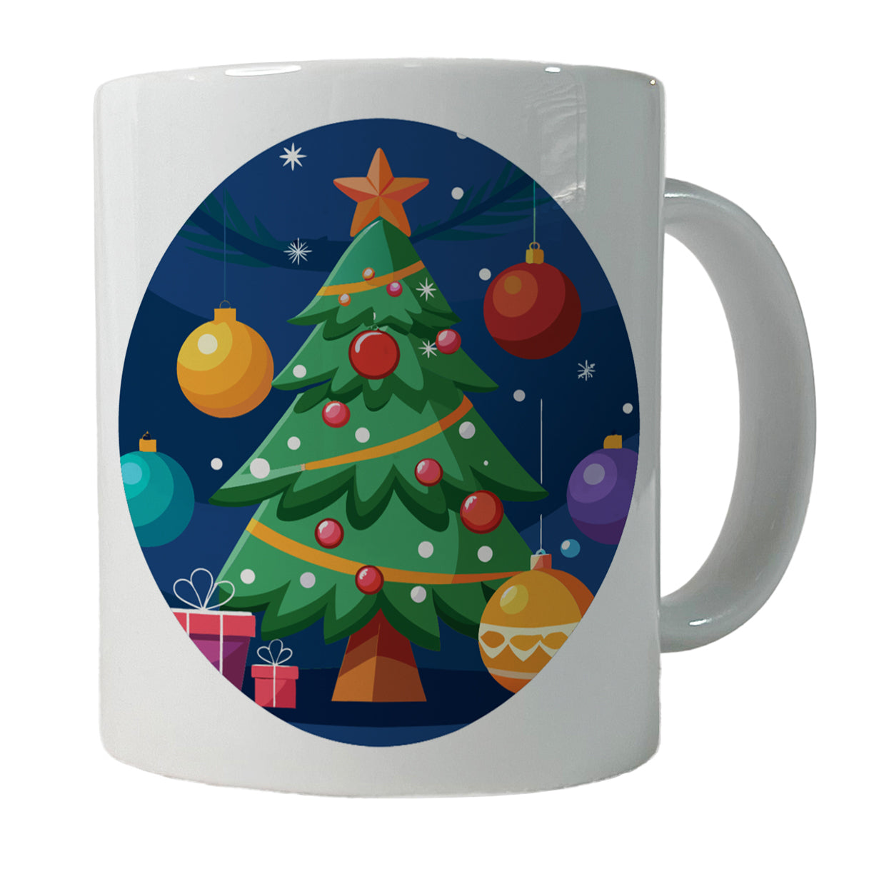 Christmas Tree and Ornaments Modern Ceramic Tea Coffee Mug Cup - 11oz