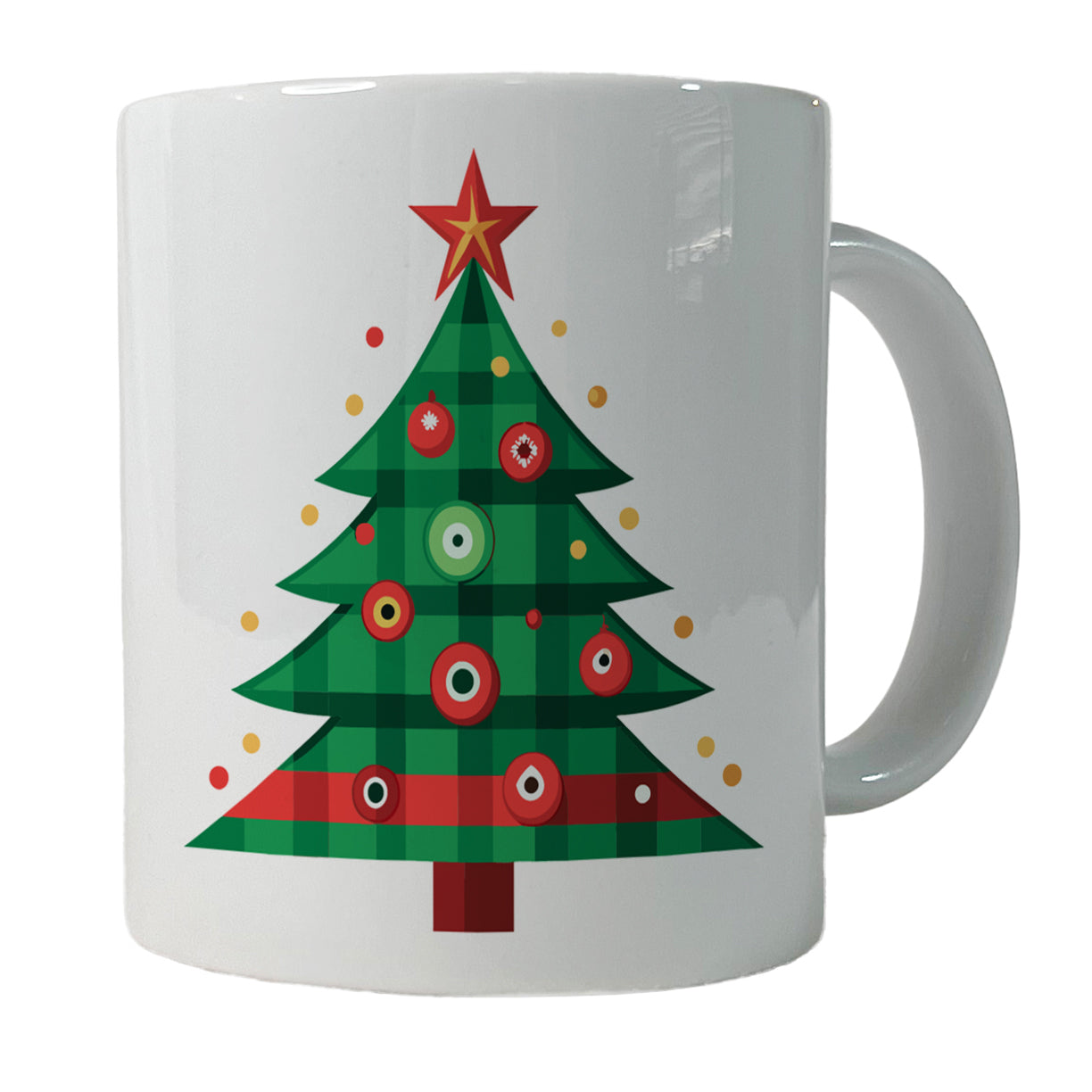 Christmas Tree Plaid Ceramic Tea Coffee Mug Cup - 11oz