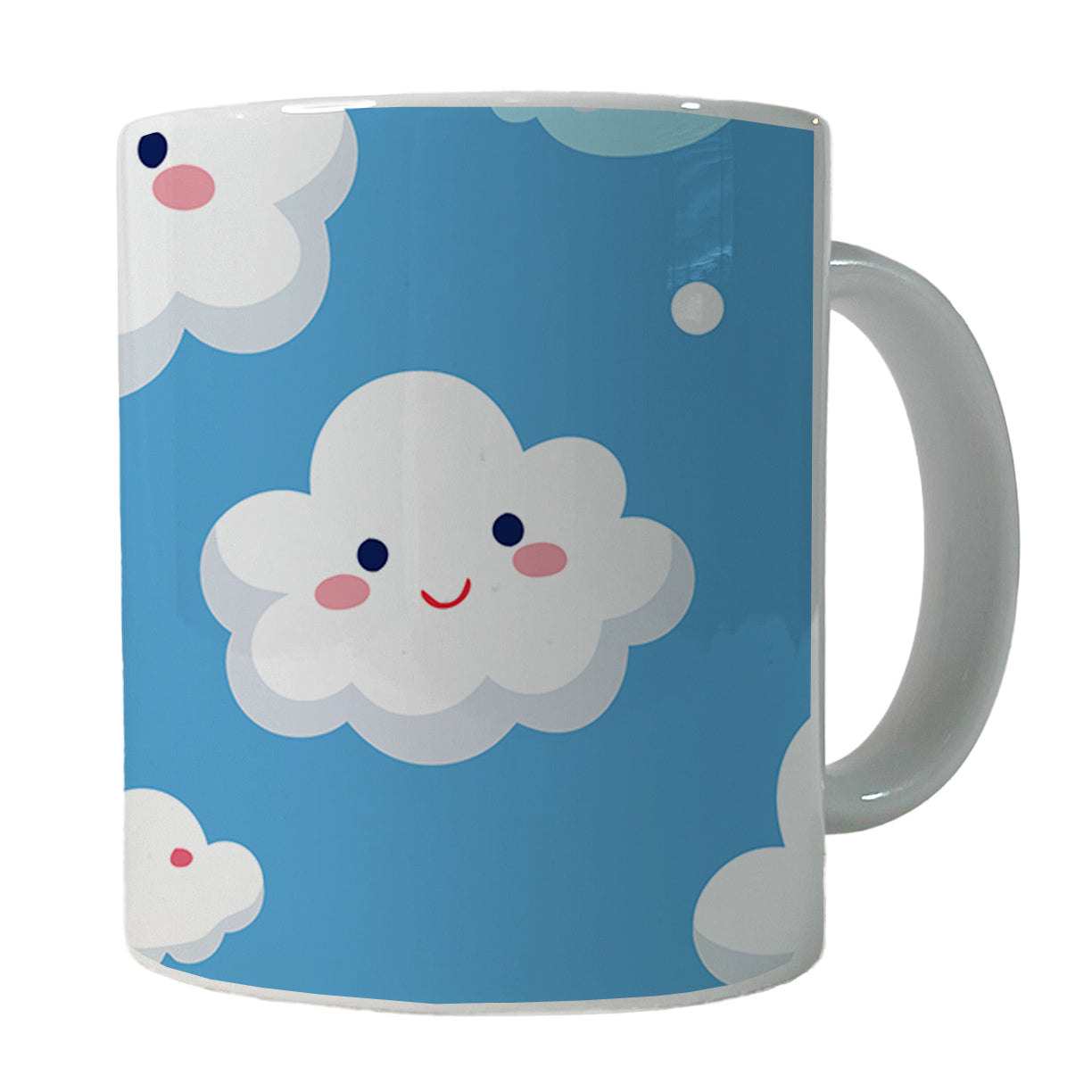 Clouds Happy Smiling Cute Pattern Ceramic Tea Coffee Mug Cup - 11oz