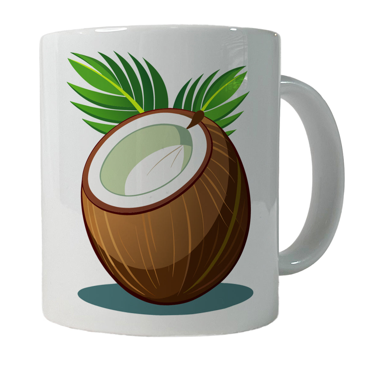 Coconut with Leaves Tropical Fruit Ceramic Tea Coffee Mug Cup - 11oz