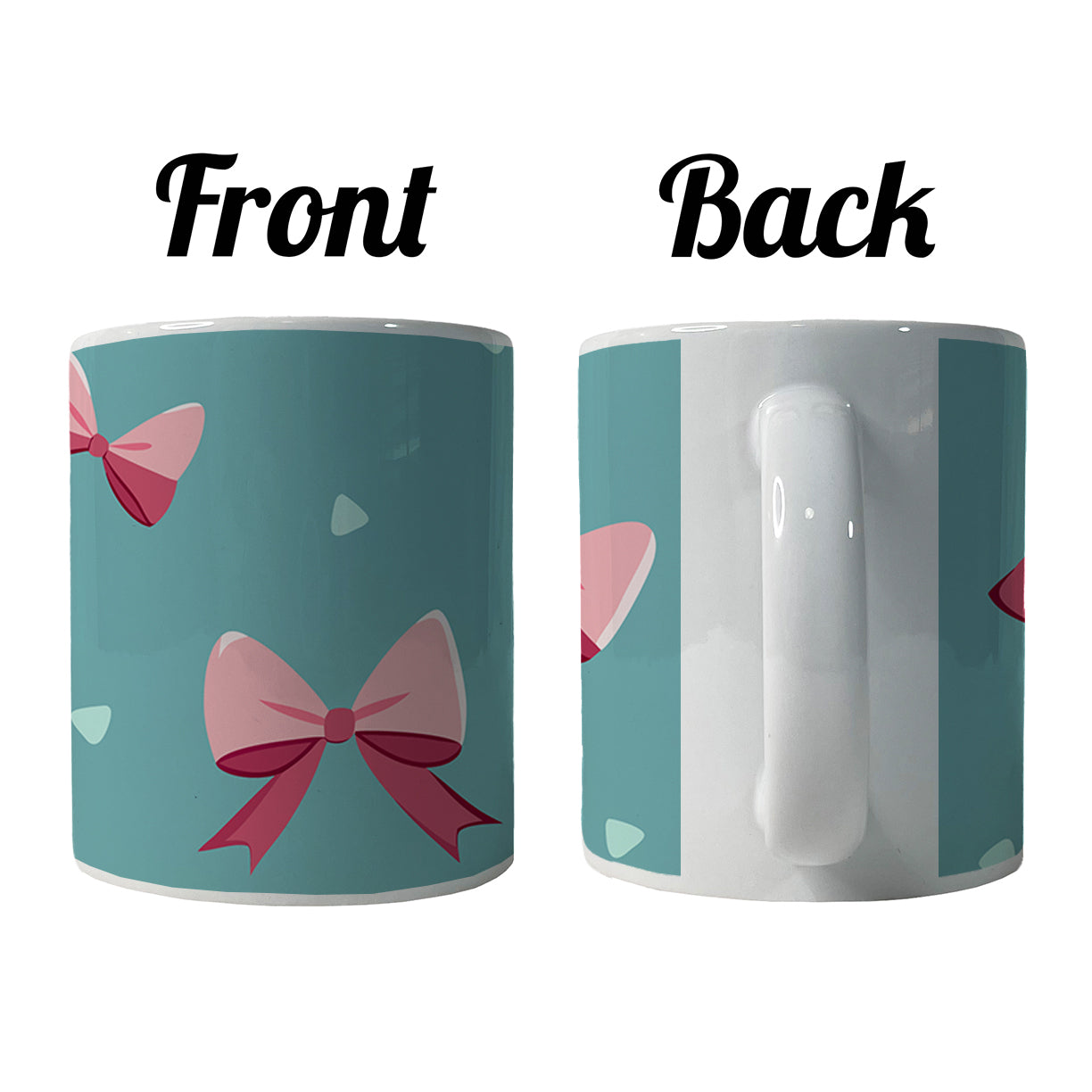 Coquette Pink Bows Scattered Ceramic Tea Coffee Mug Cup - 11oz