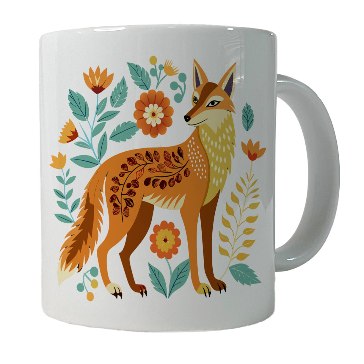 Coyote Pretty Floral Flowers Ceramic Tea Coffee Mug Cup - 11oz