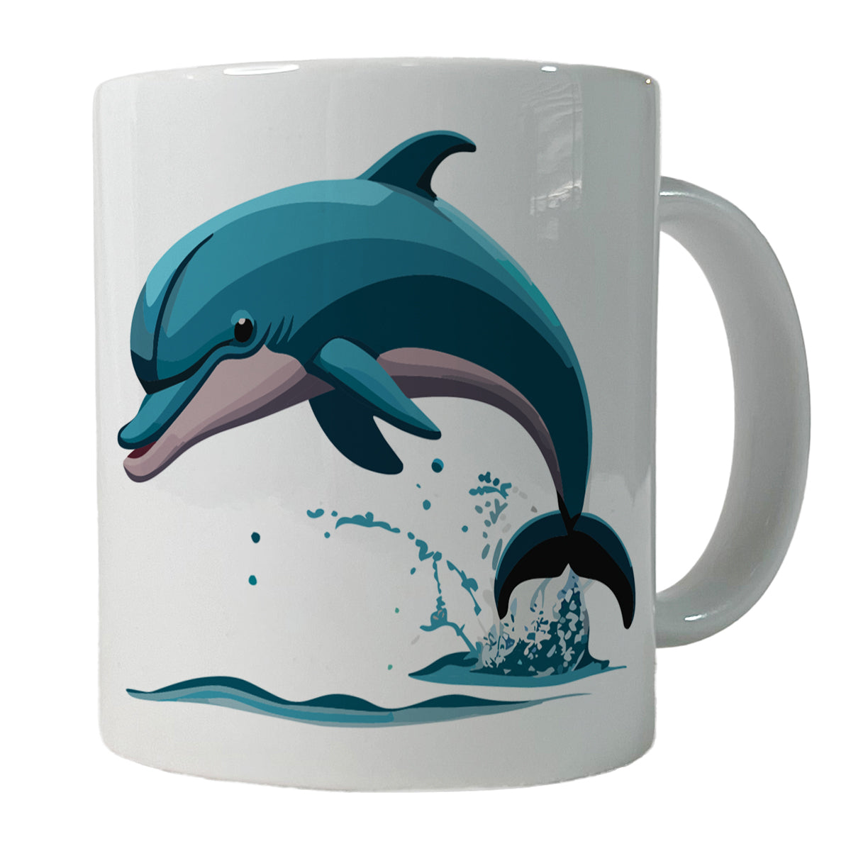 Dolphin Jumping Out of Water Ceramic Tea Coffee Mug Cup - 11oz