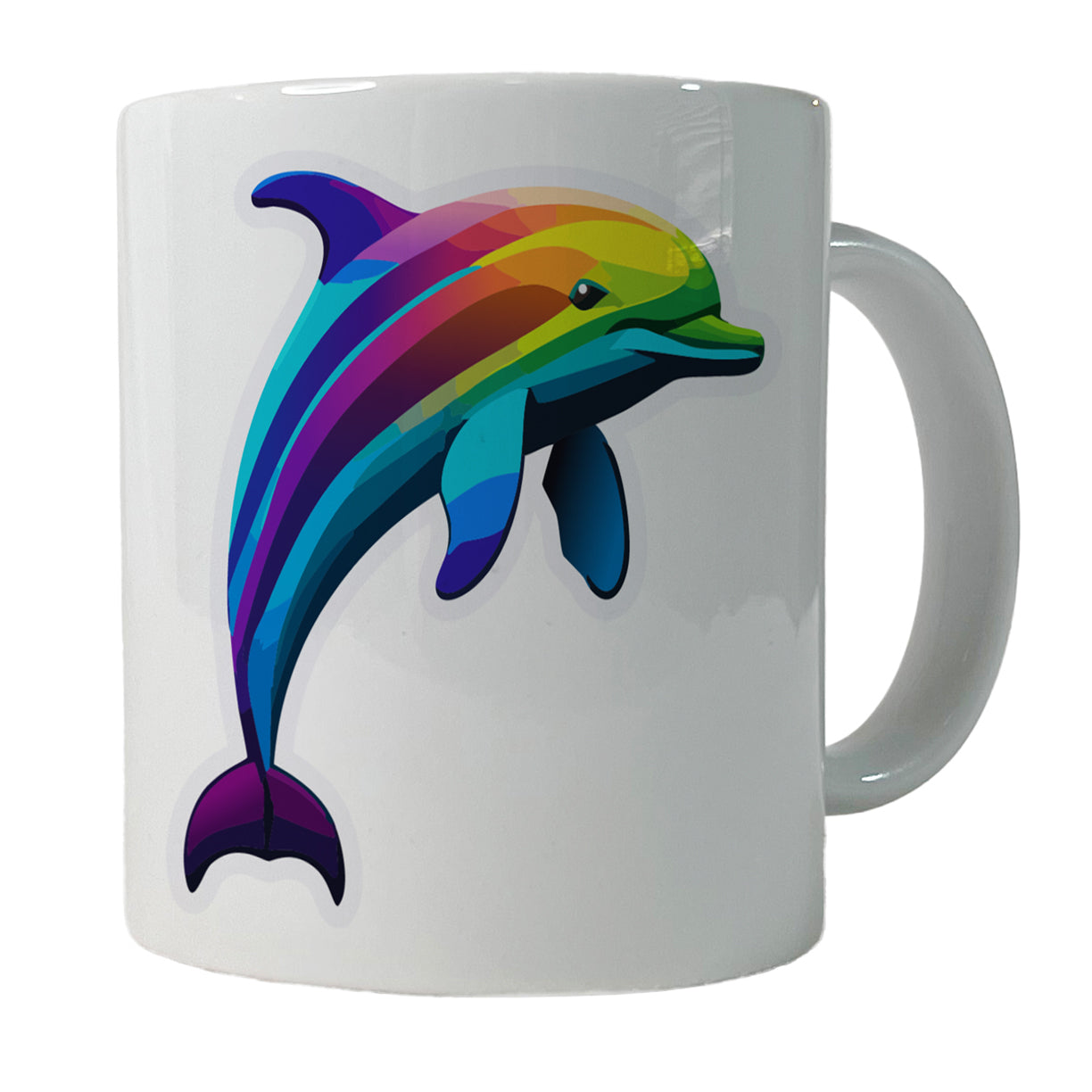 Dolphin Rainbow Cute Ceramic Tea Coffee Mug Cup - 11oz