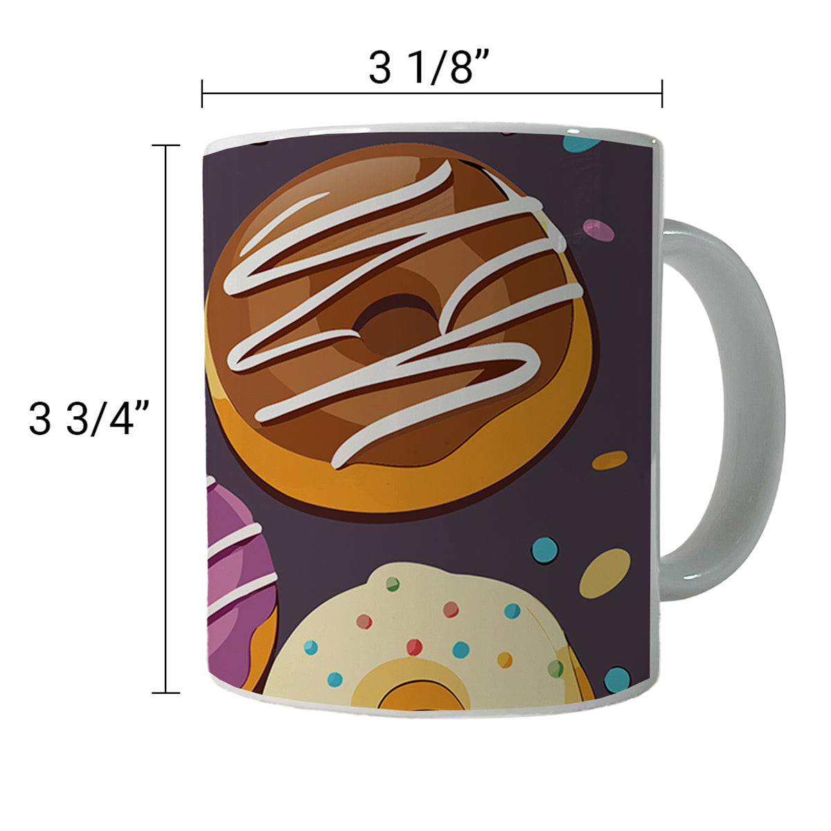 Donuts Scattered Ceramic Tea Coffee Mug Cup - 11oz