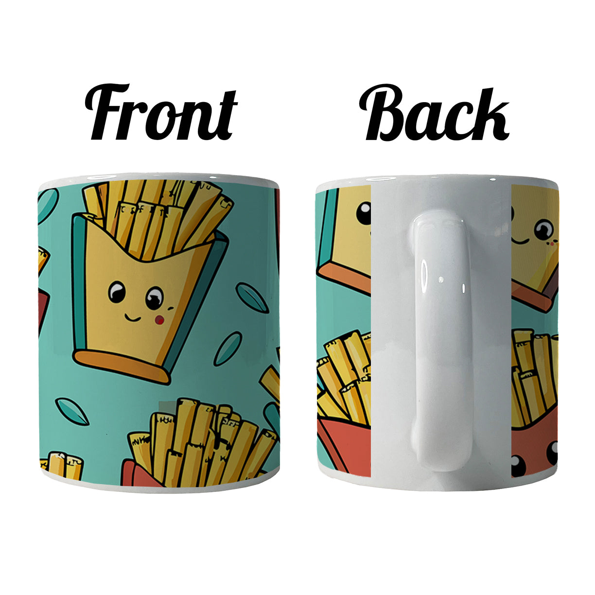 French Fries Cute Pattern Ceramic Tea Coffee Mug Cup - 11oz