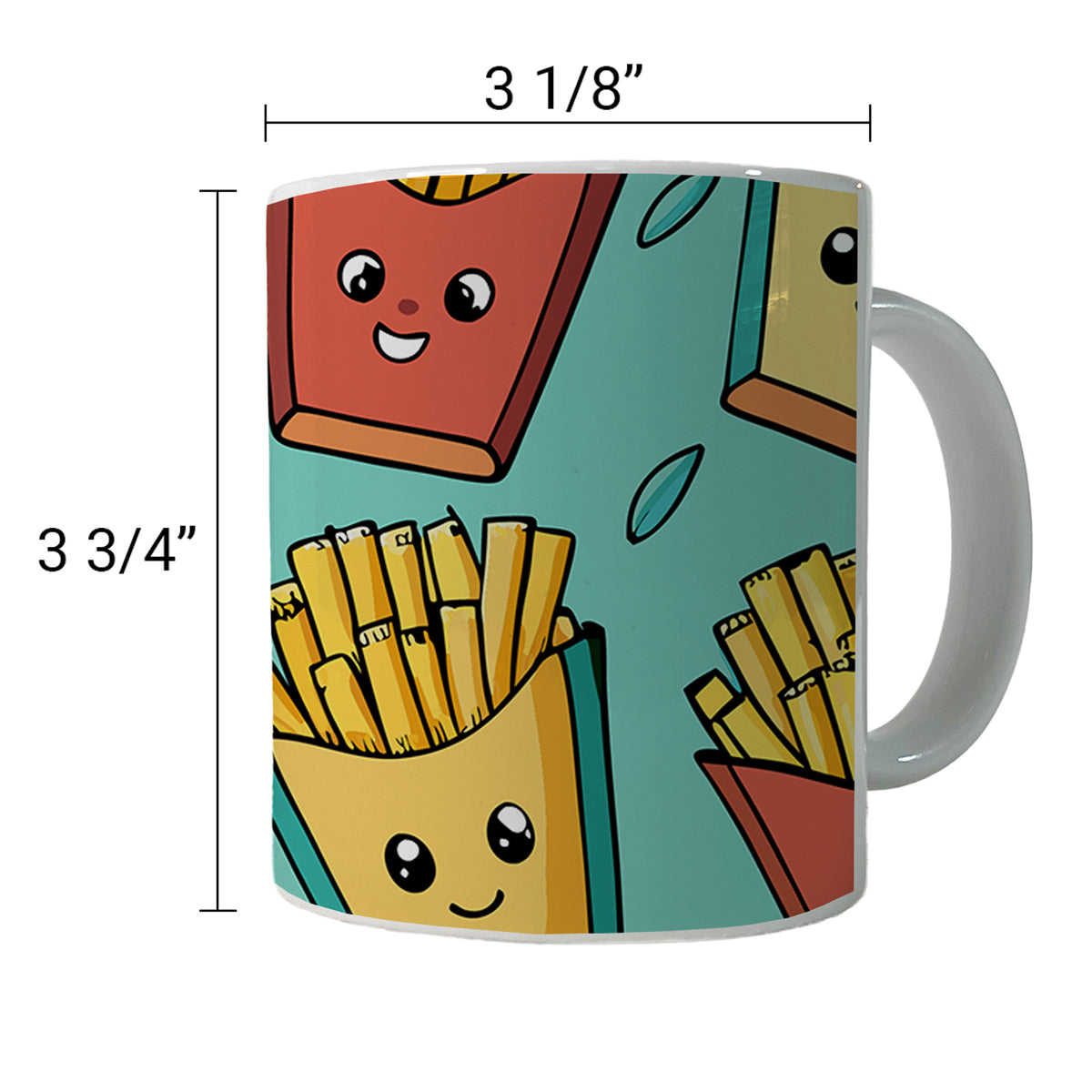 French Fries Cute Pattern Ceramic Tea Coffee Mug Cup - 11oz