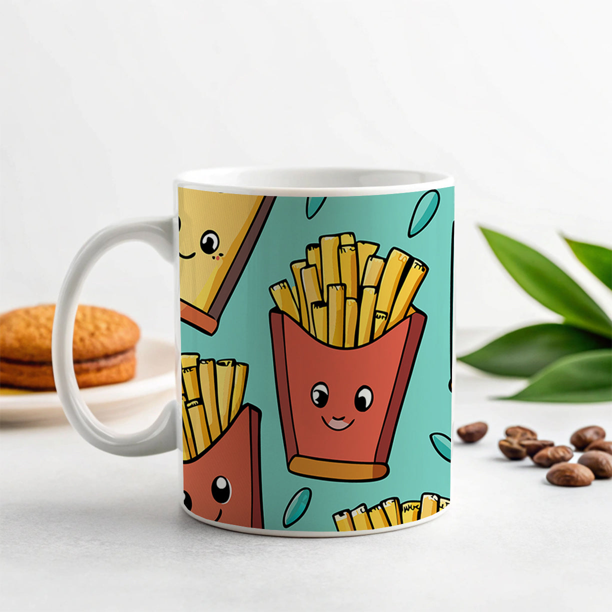 French Fries Cute Pattern Ceramic Tea Coffee Mug Cup - 11oz