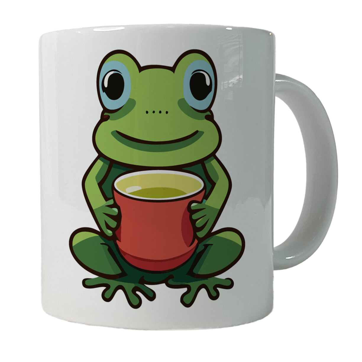 Frog Drinking Tea Funny Ceramic Tea Coffee Mug Cup - 11oz