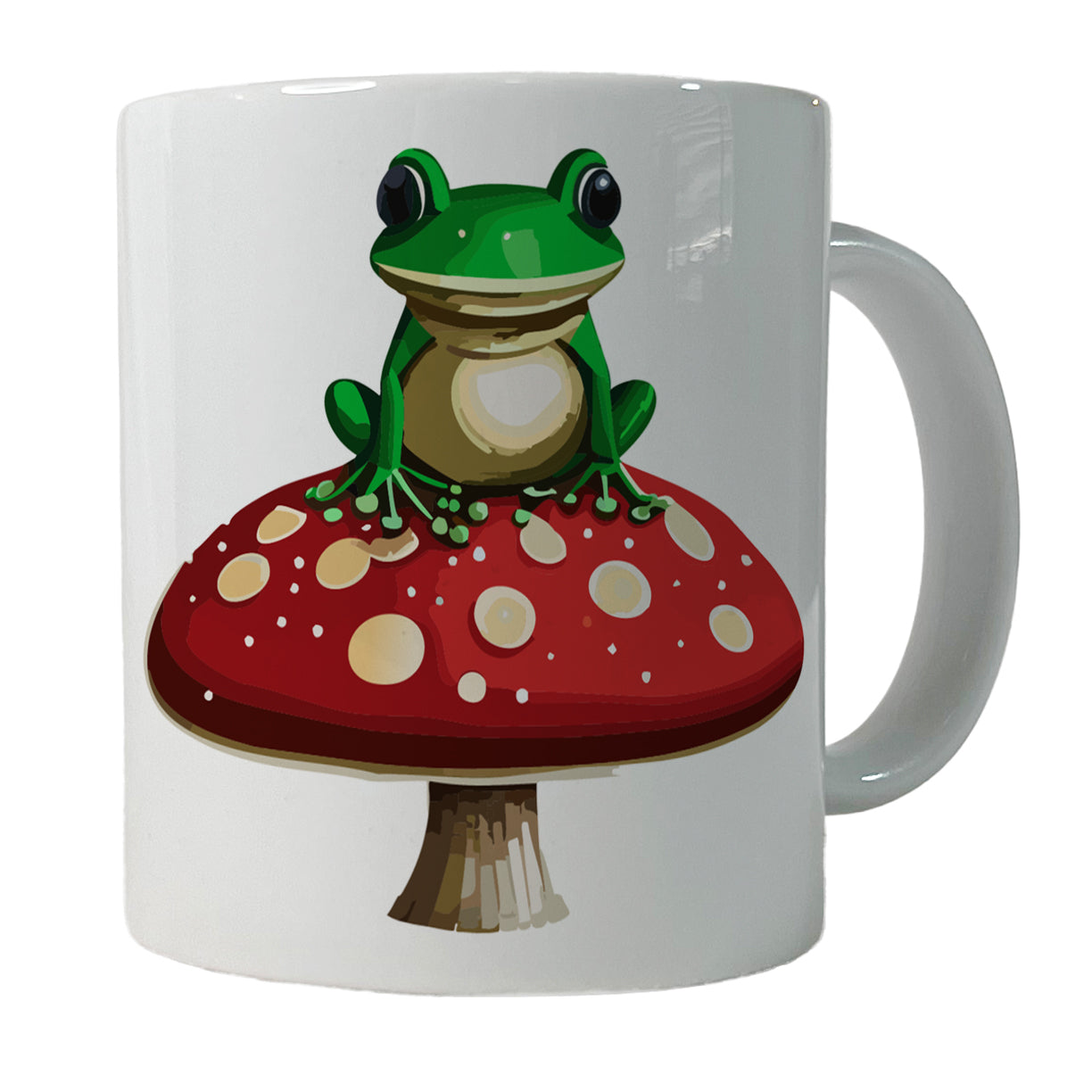 Frog on Red Toadstool Mushroom Ceramic Tea Coffee Mug Cup - 11oz