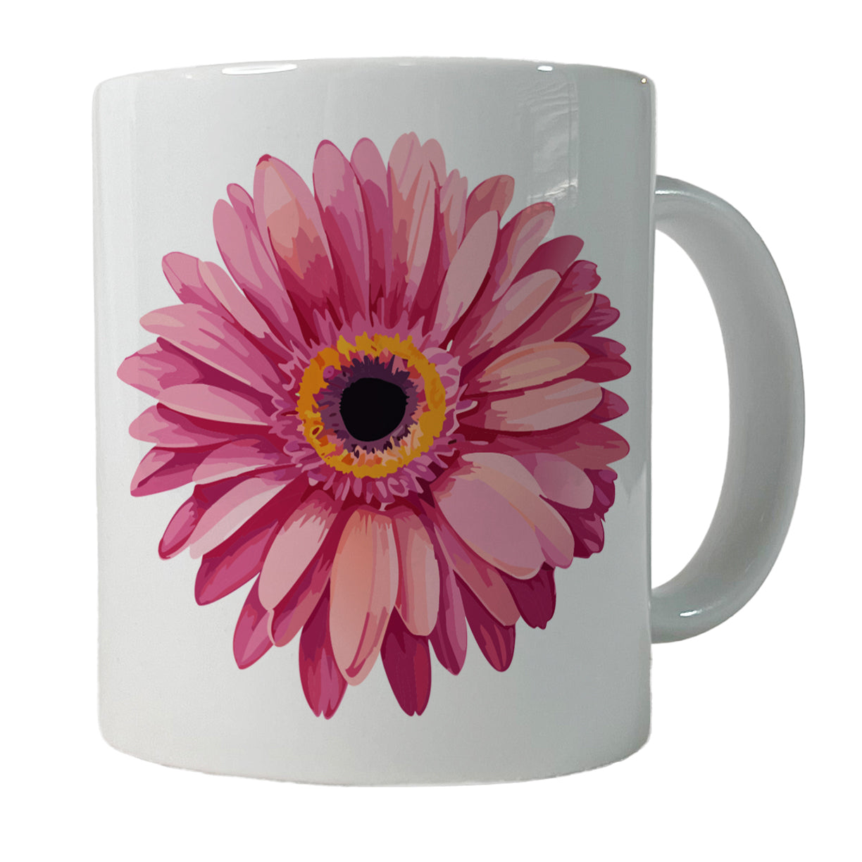 Gerbera Daisy Flower Pink Ceramic Tea Coffee Mug Cup - 11oz