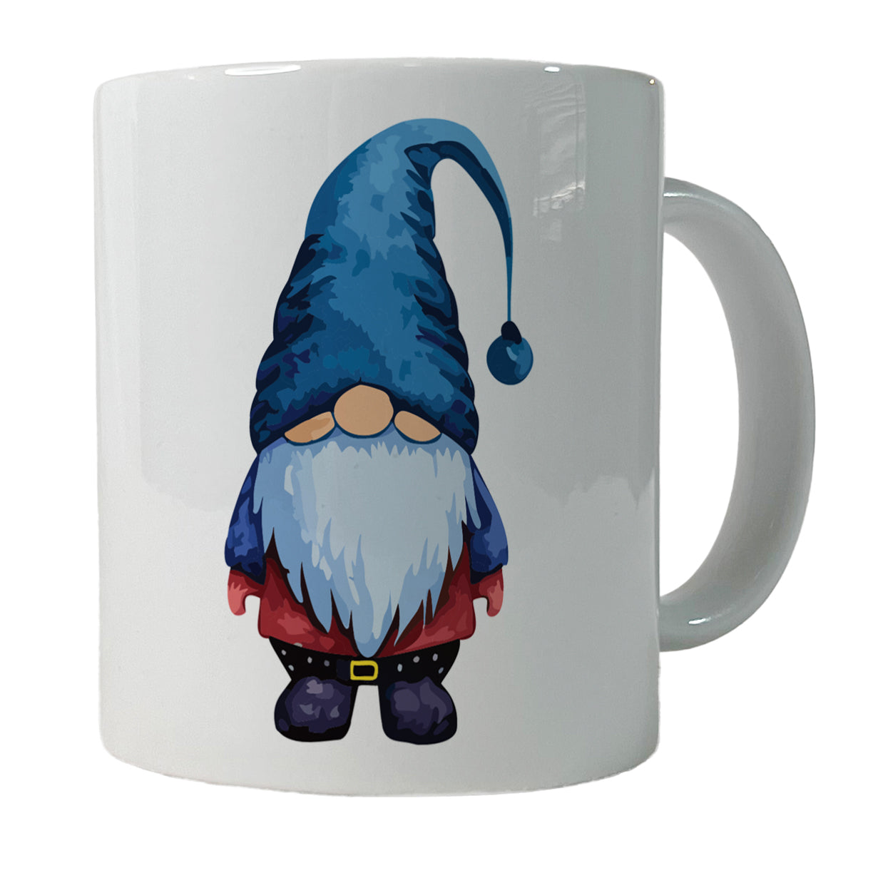 Gnome Standing Blue Hat Ceramic Tea Coffee Mug Cup - 11oz