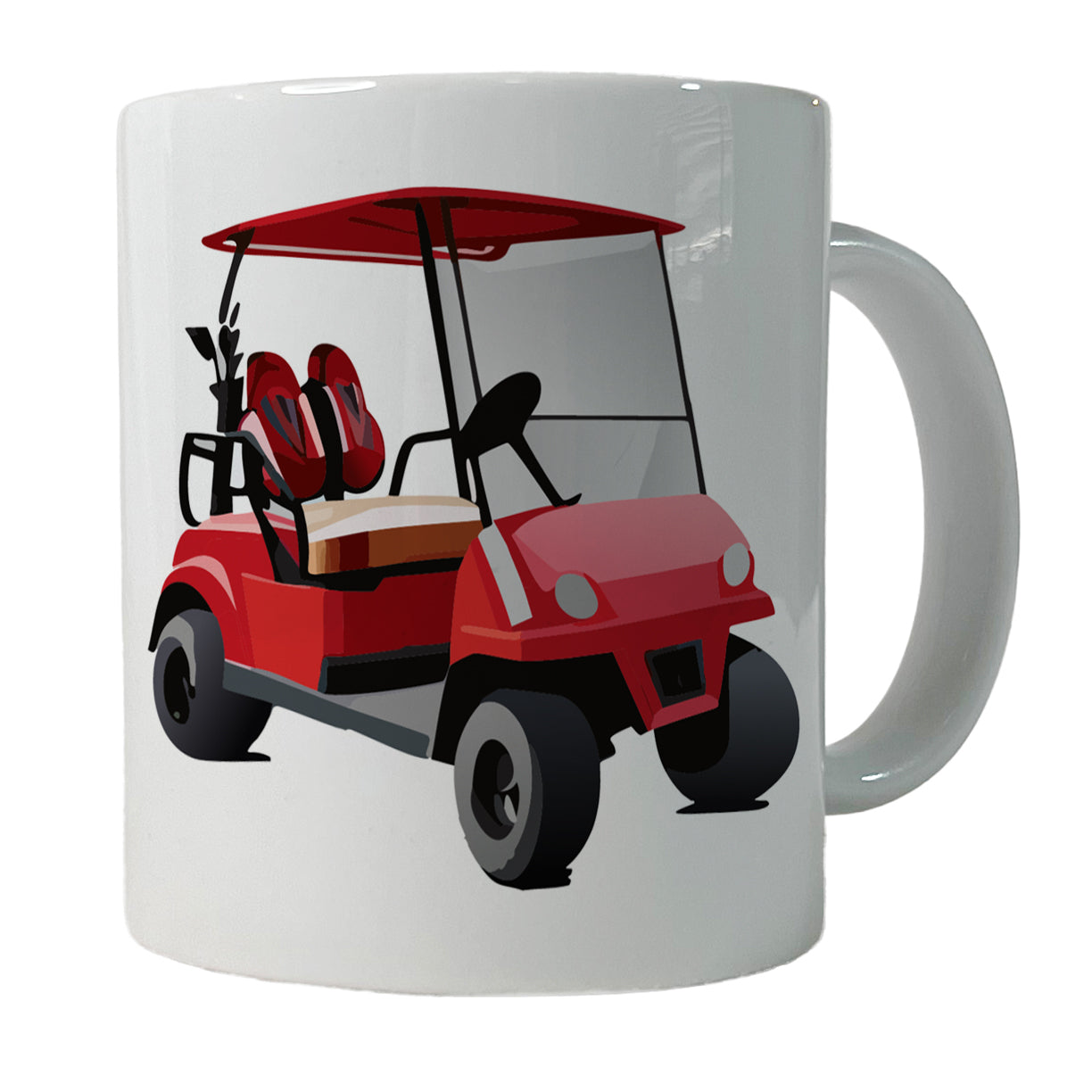 Golf Cart Red Golfing Sport Ceramic Tea Coffee Mug Cup - 11oz