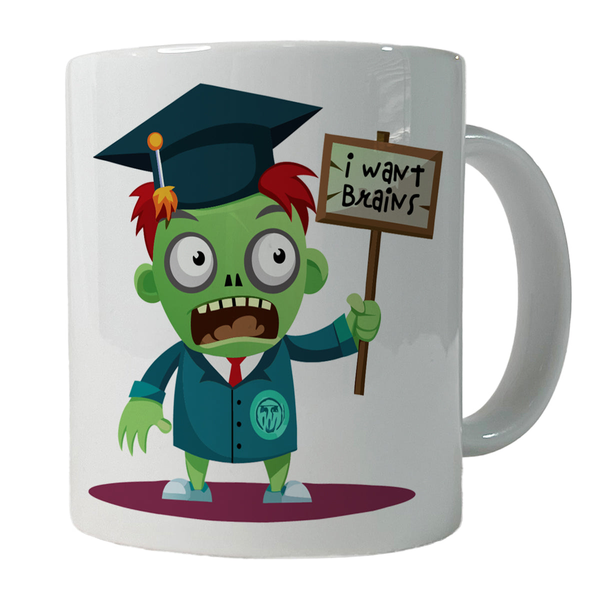 Graduate Zombie Graduation I Want Your Brains Ceramic Tea Coffee Mug Cup - 11oz