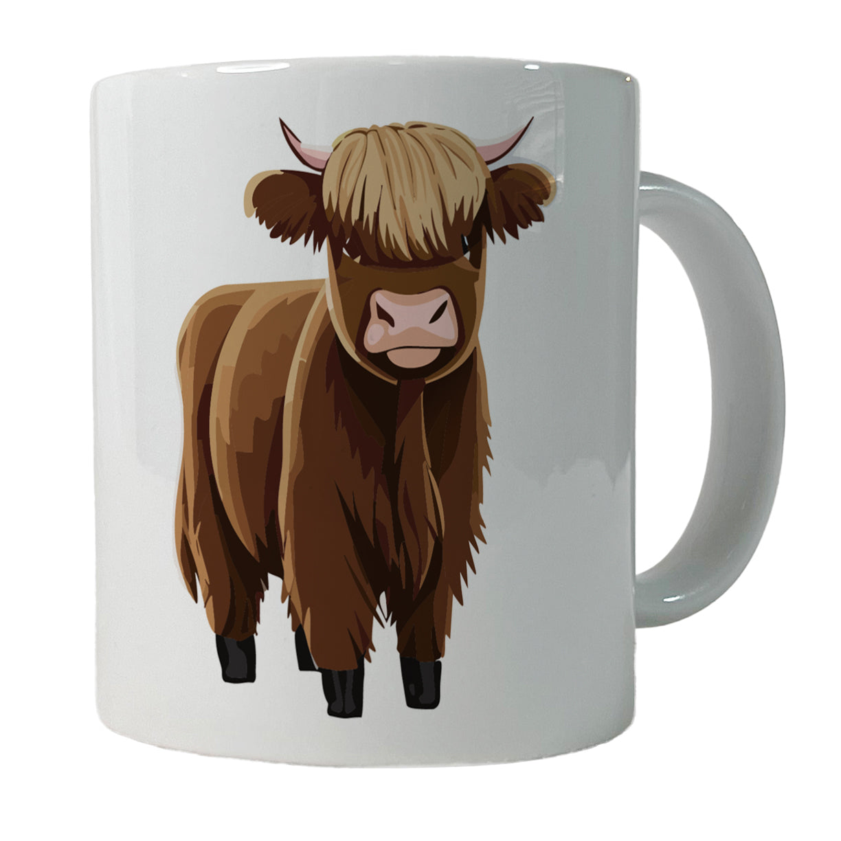 Highland Cow Scruffy Ceramic Tea Coffee Mug Cup - 11oz