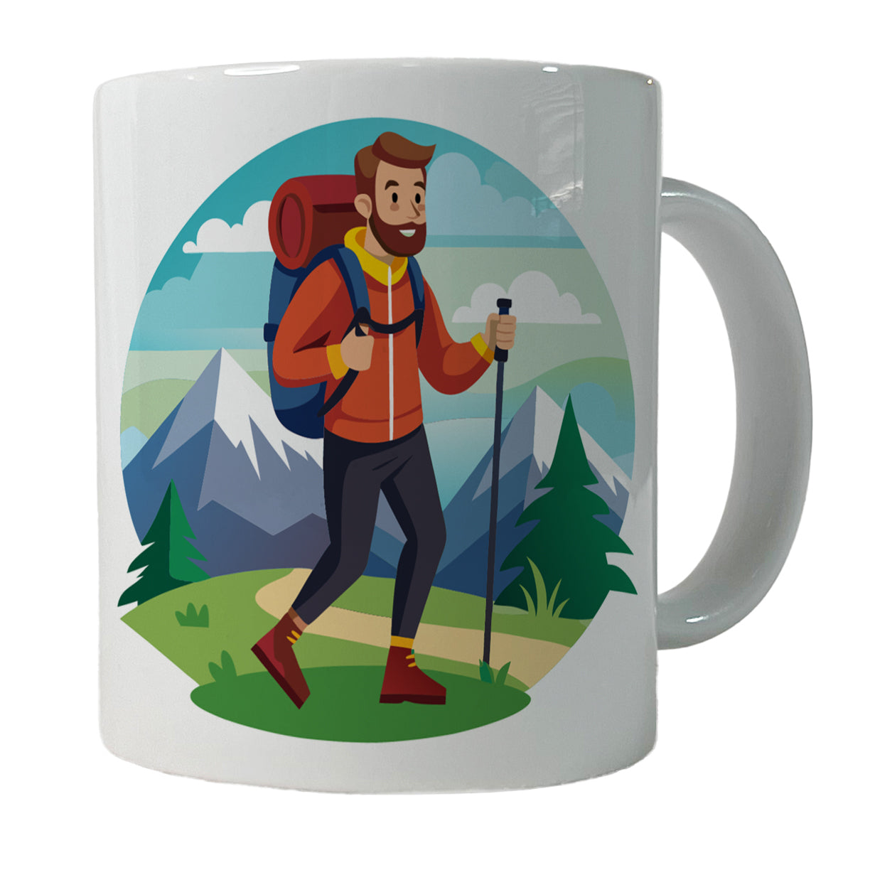 Hiker Hiking Backpacking Man Ceramic Tea Coffee Mug Cup - 11oz