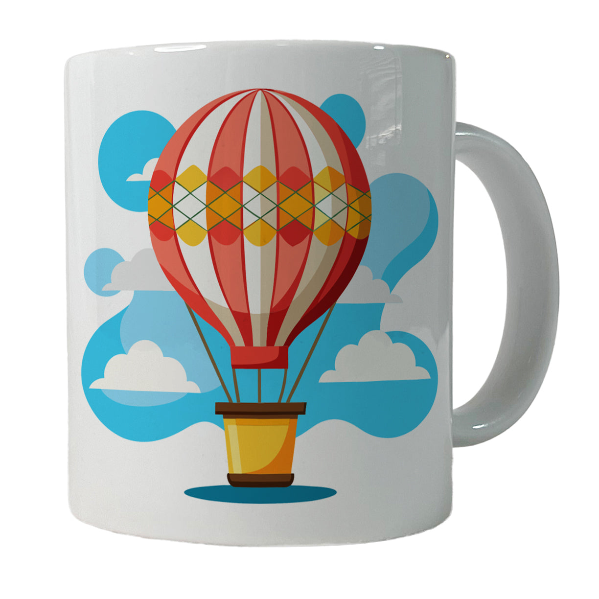 Hot Air Balloon in Sky Ceramic Tea Coffee Mug Cup - 11oz