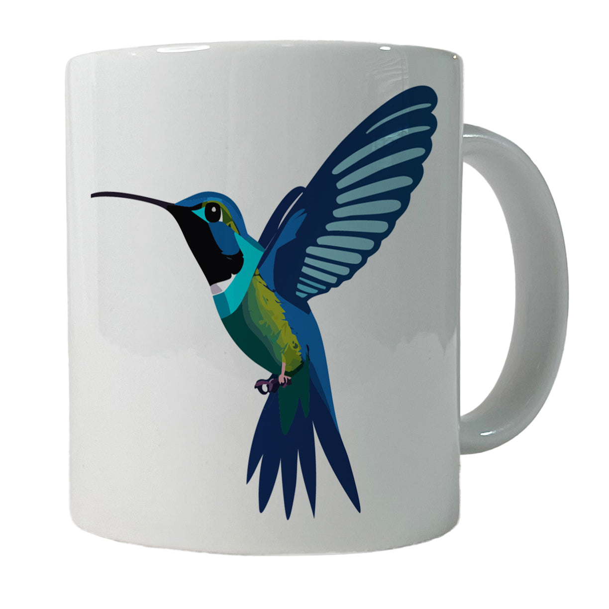 Hummingbird Blue Ceramic Tea Coffee Mug Cup - 11oz