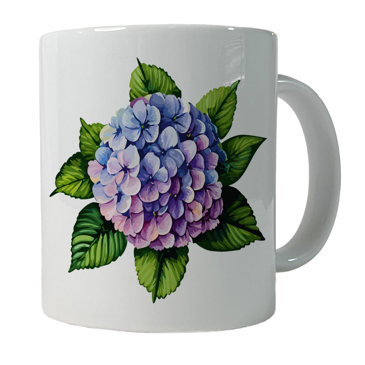 Hydrangea Flower Watercolor Ceramic Tea Coffee Mug Cup - 11oz