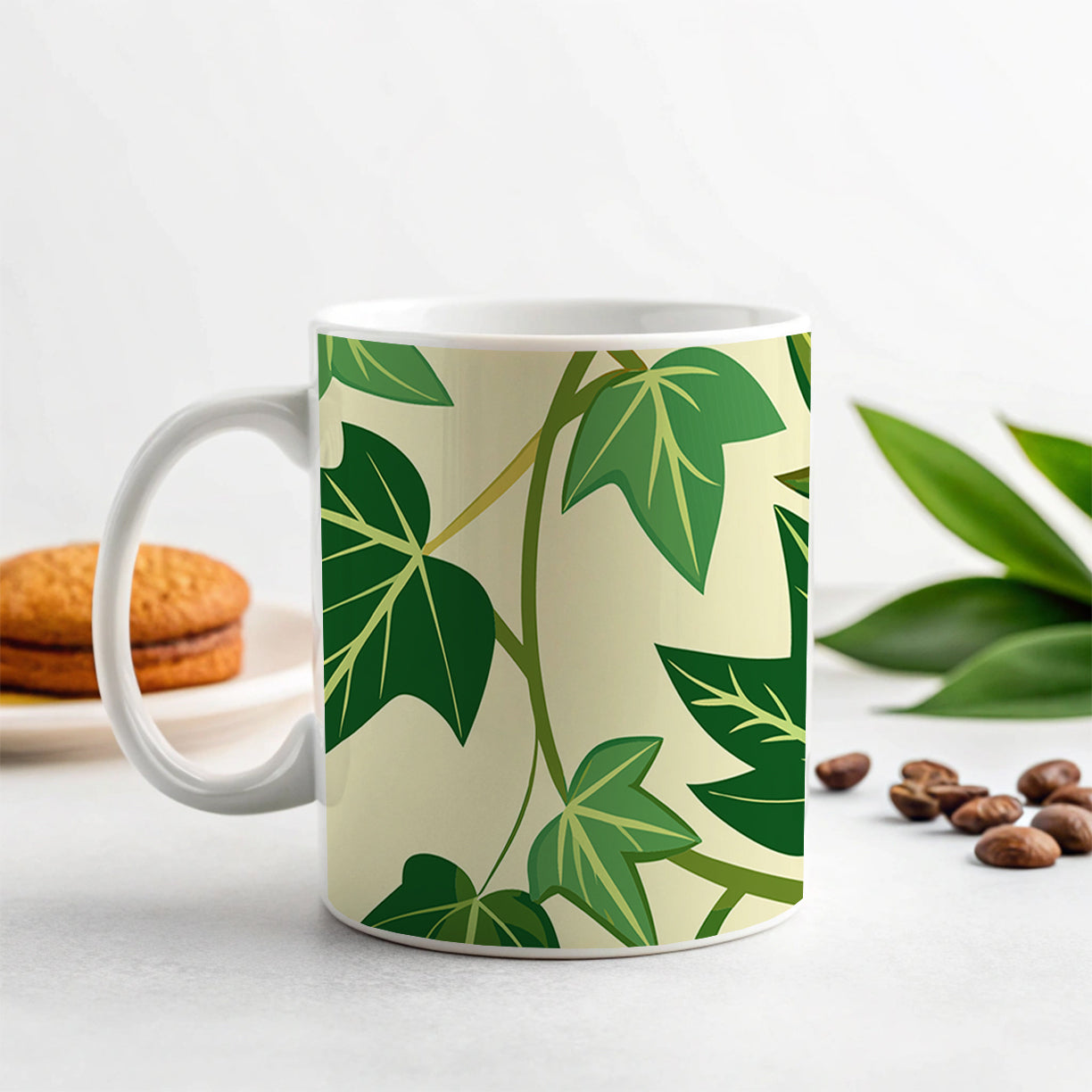 Ivy Vines Pattern Ceramic Tea Coffee Mug Cup - 11oz