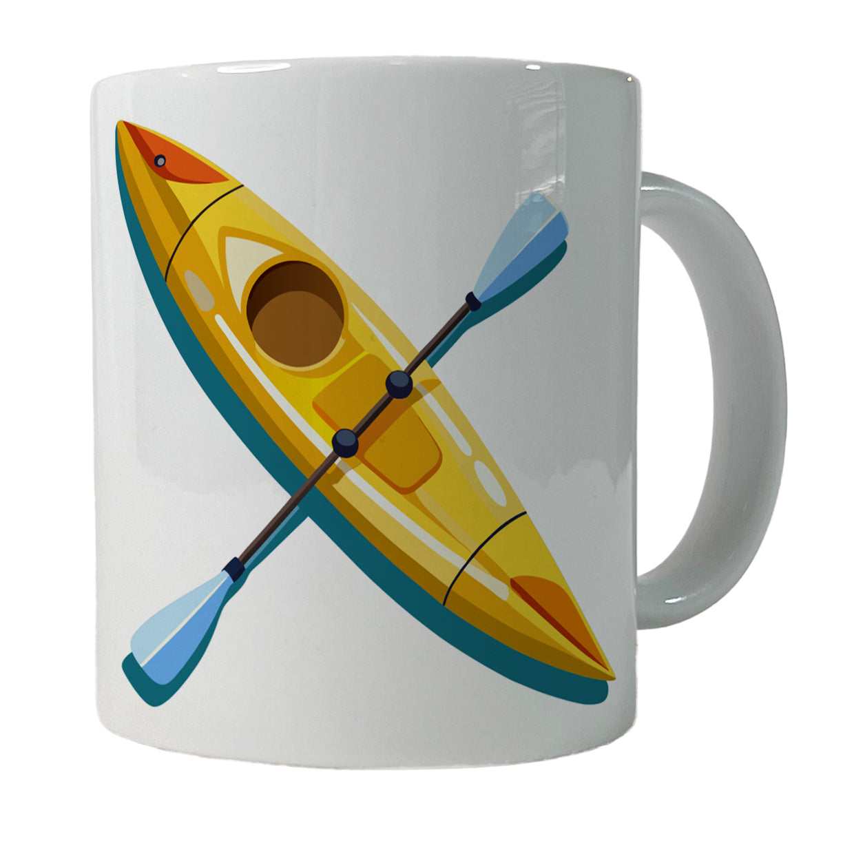 Kayak Kayaking Yellow Ceramic Tea Coffee Mug Cup - 11oz
