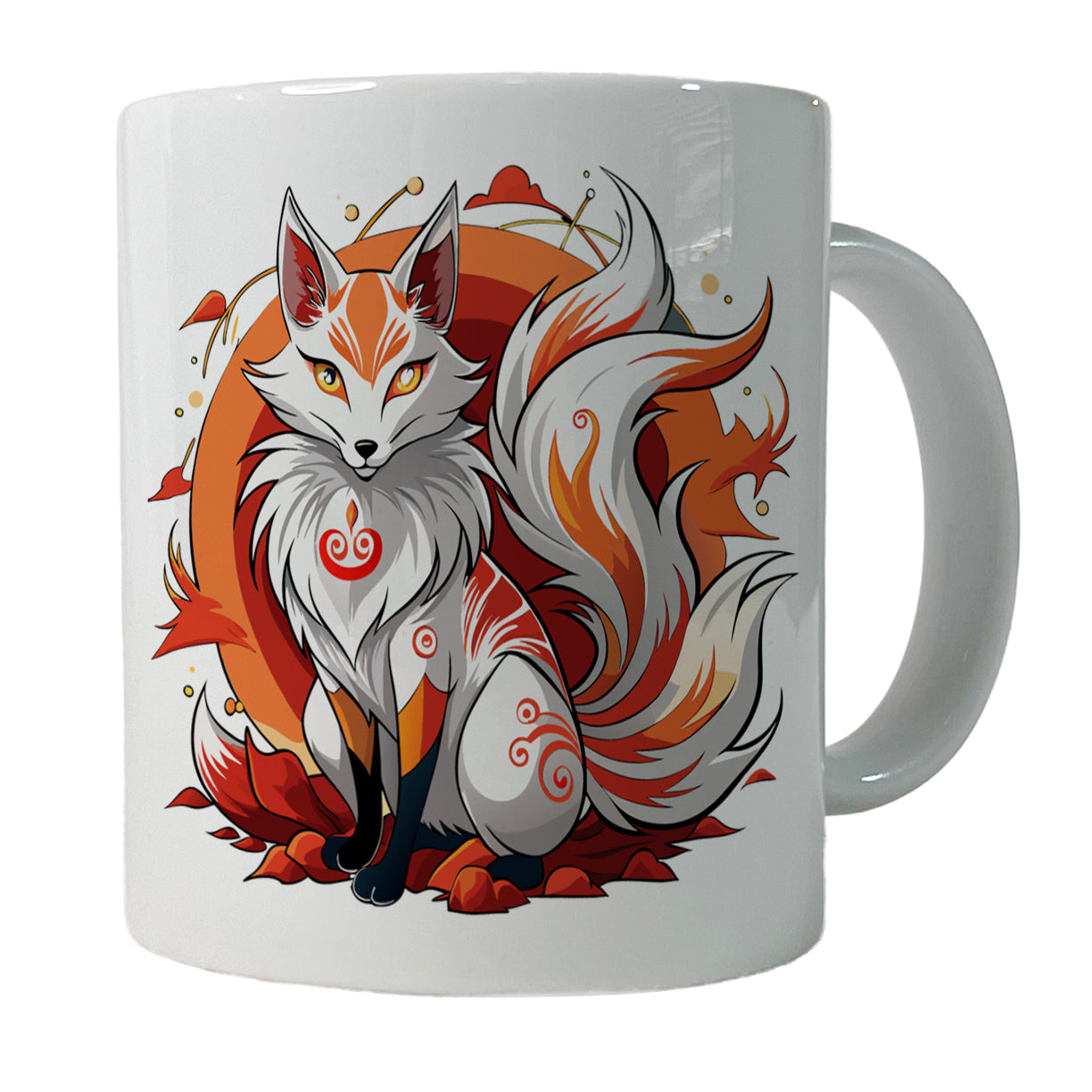 Kitsune Fox Japanese Folklore Ceramic Tea Coffee Mug Cup - 11oz