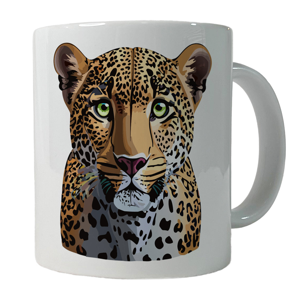 Leopard Cheetah Face Big Cat Ceramic Tea Coffee Mug Cup - 11oz