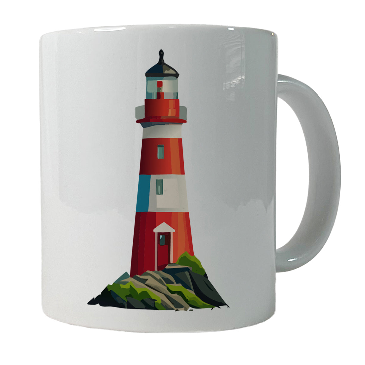 Lighthouse Light House Red White Ceramic Tea Coffee Mug Cup - 11oz