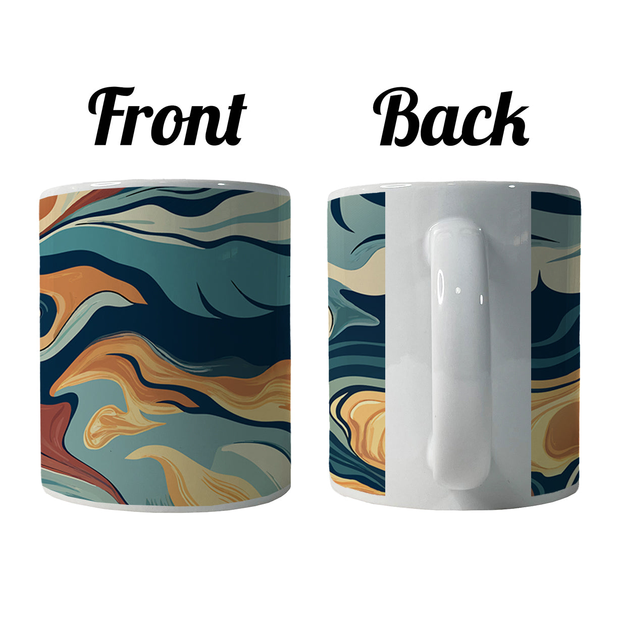 Marble Design Ceramic Tea Coffee Mug Cup - 11oz