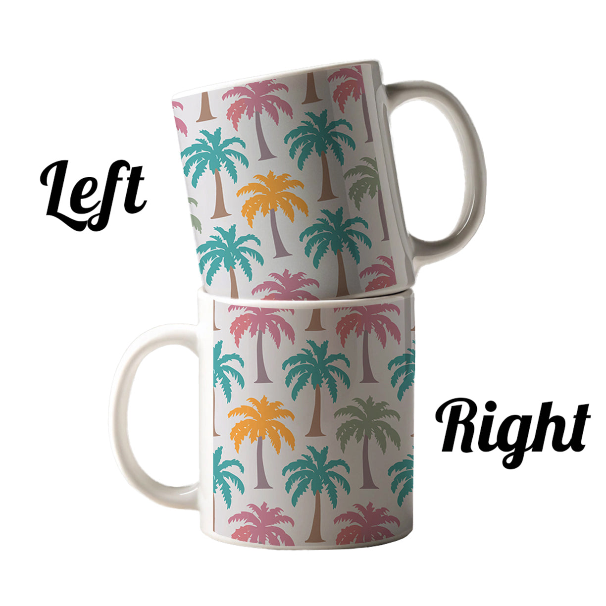 Palm Trees Tropical Pastel Pattern Ceramic Tea Coffee Mug Cup - 11oz