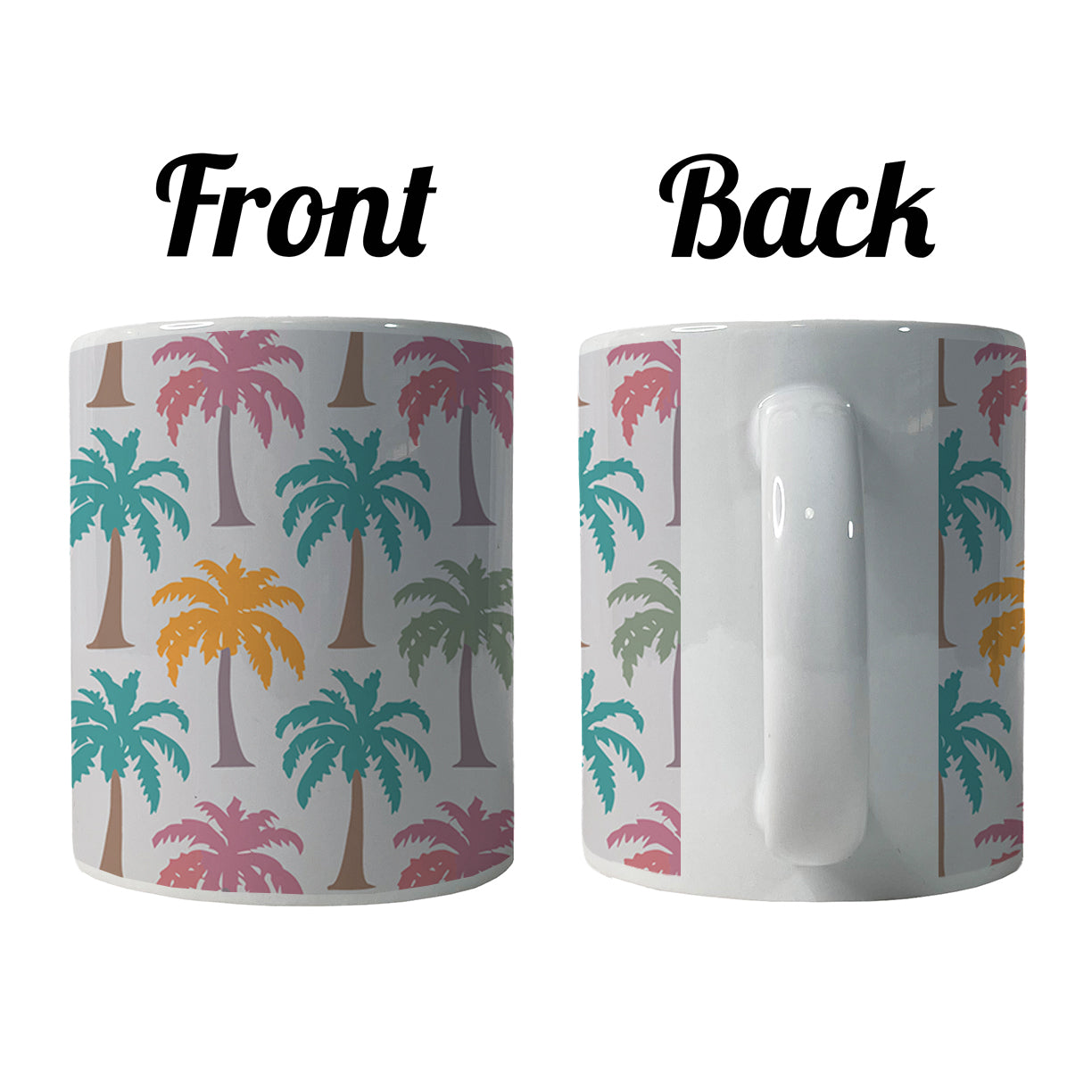 Palm Trees Tropical Pastel Pattern Ceramic Tea Coffee Mug Cup - 11oz