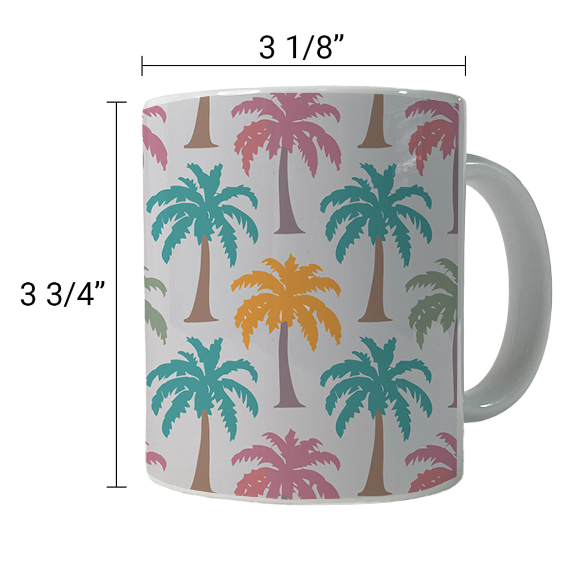 Palm Trees Tropical Pastel Pattern Ceramic Tea Coffee Mug Cup - 11oz