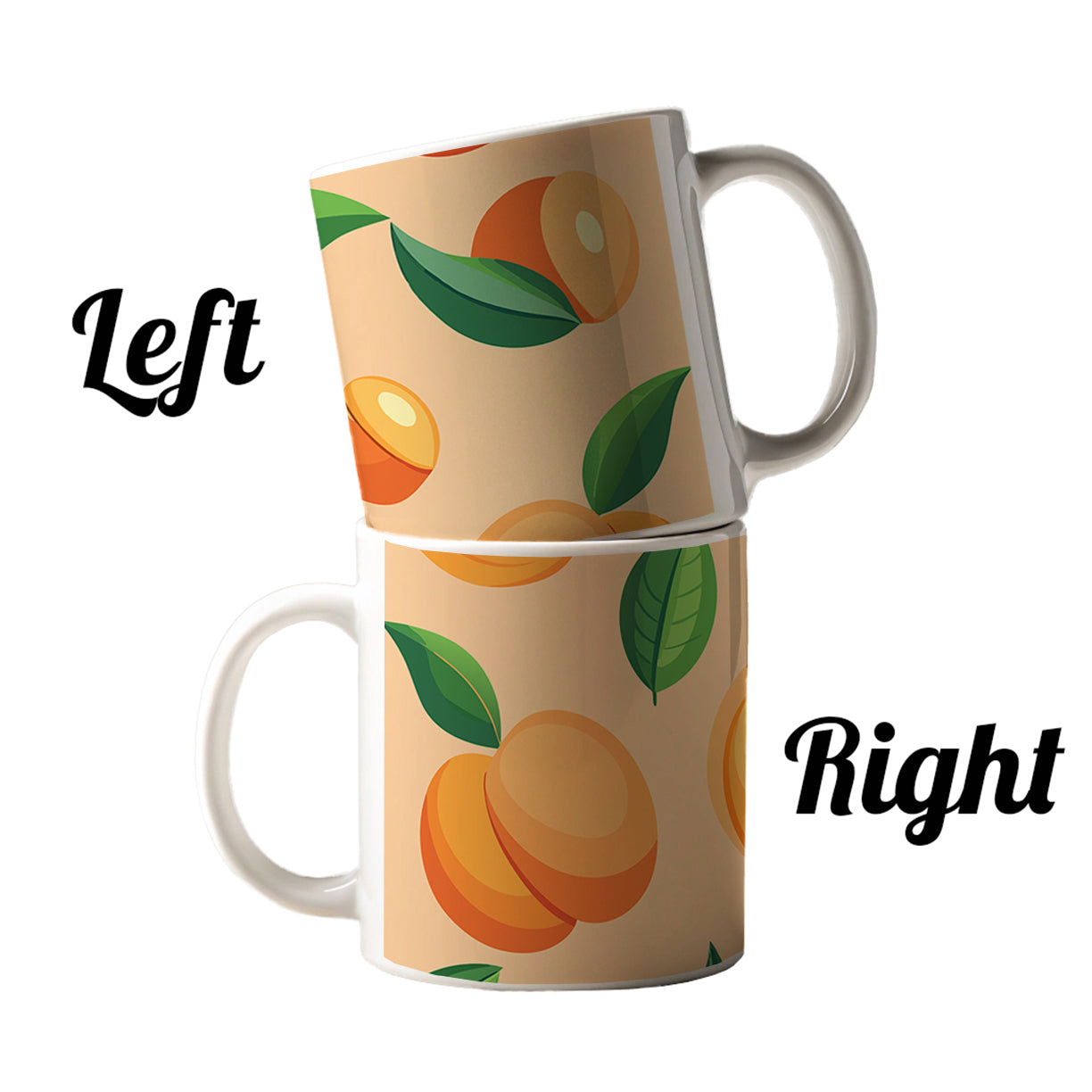Peaches Scattered Background Pattern Ceramic Tea Coffee Mug Cup - 11oz