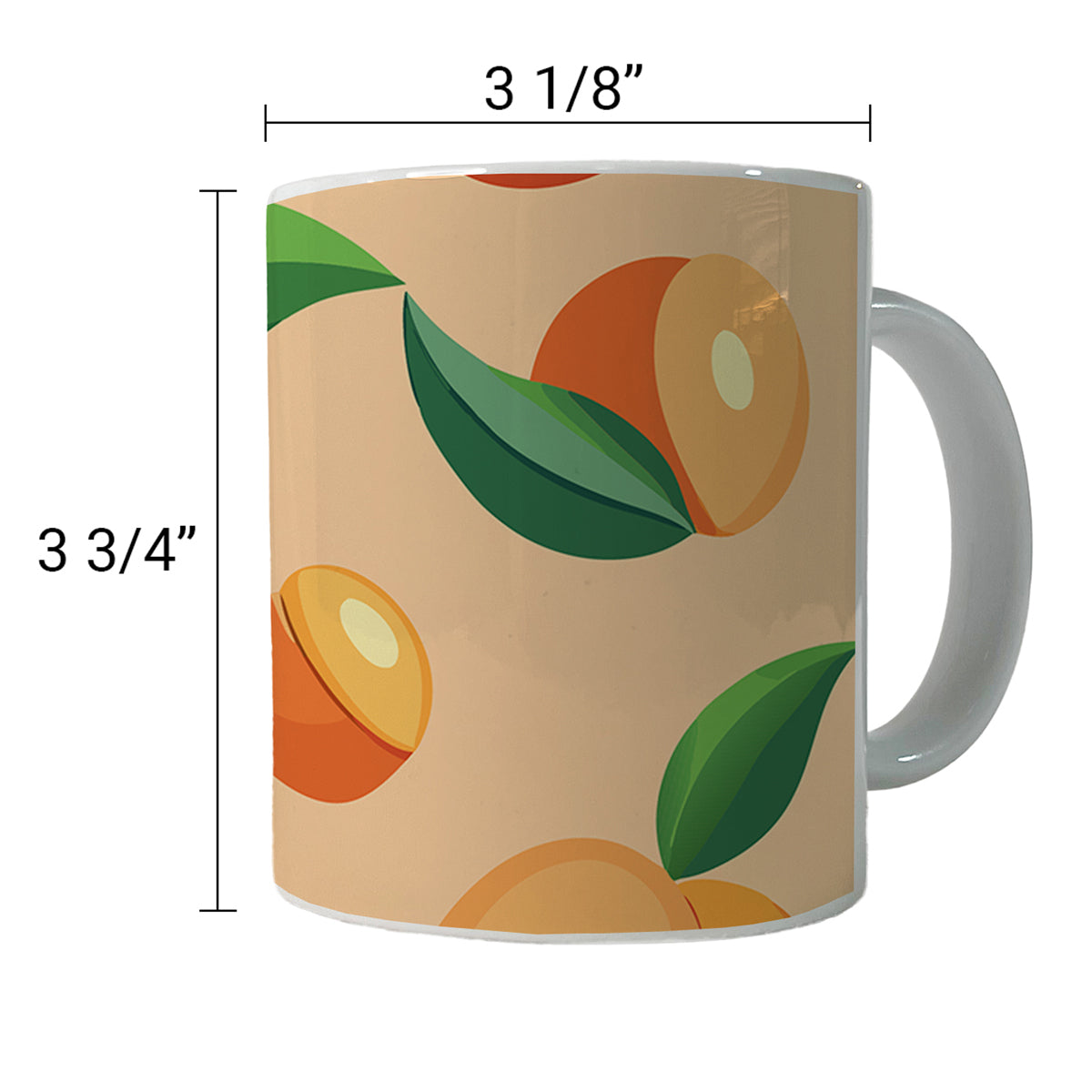 Peaches Scattered Background Pattern Ceramic Tea Coffee Mug Cup - 11oz