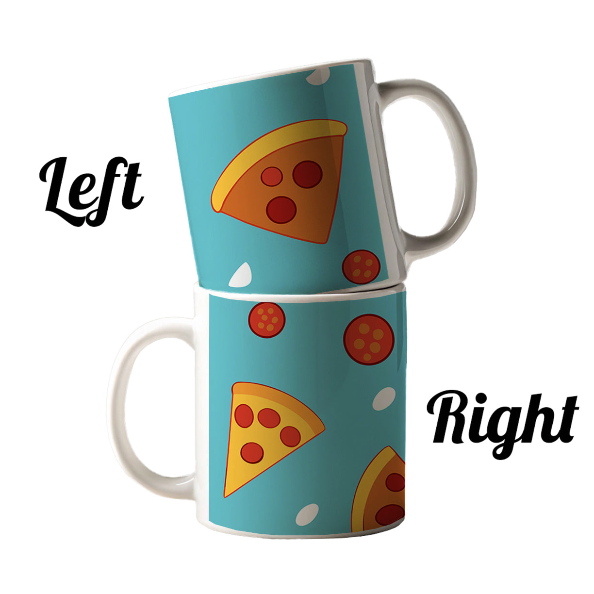 Pepperoni Pizza Scattered Pattern Ceramic Tea Coffee Mug Cup - 11oz