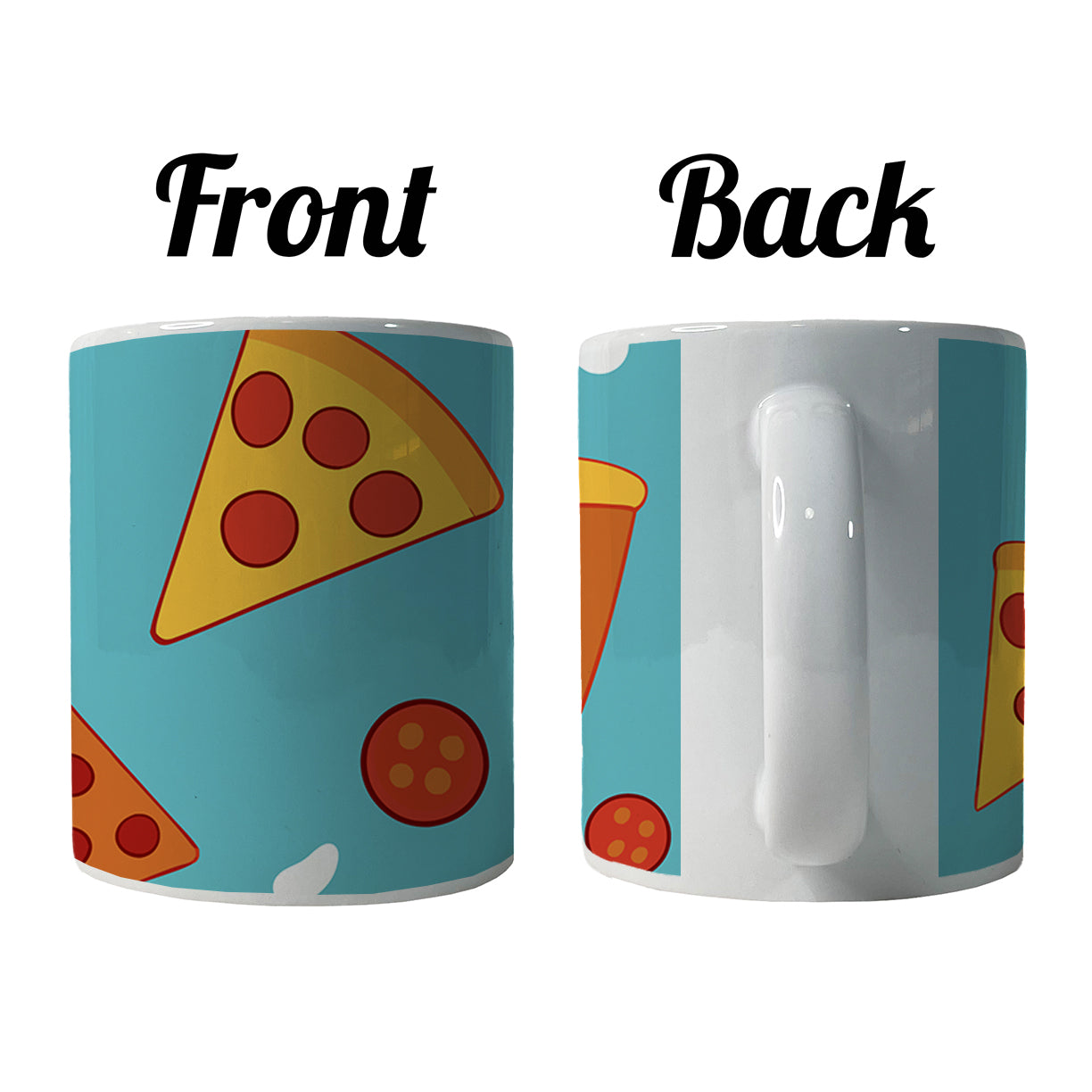 Pepperoni Pizza Scattered Pattern Ceramic Tea Coffee Mug Cup - 11oz