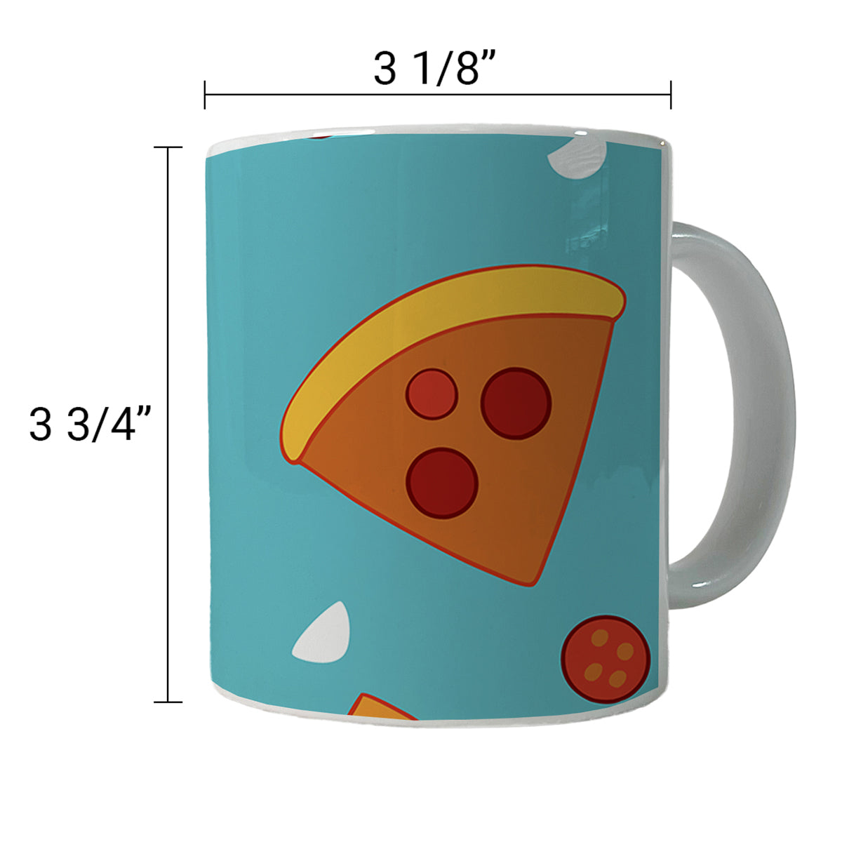 Pepperoni Pizza Scattered Pattern Ceramic Tea Coffee Mug Cup - 11oz