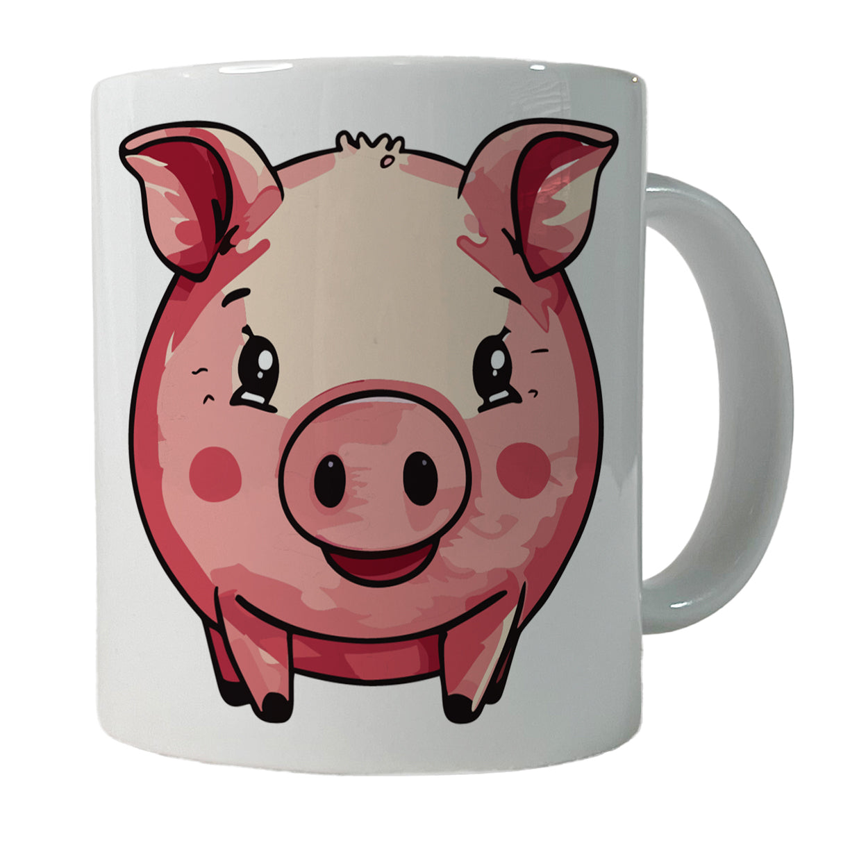 Pig Smiling Standing Ceramic Tea Coffee Mug Cup - 11oz