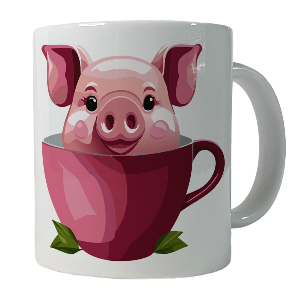 Pig Teacup Ceramic Tea Coffee Mug Cup - 11oz