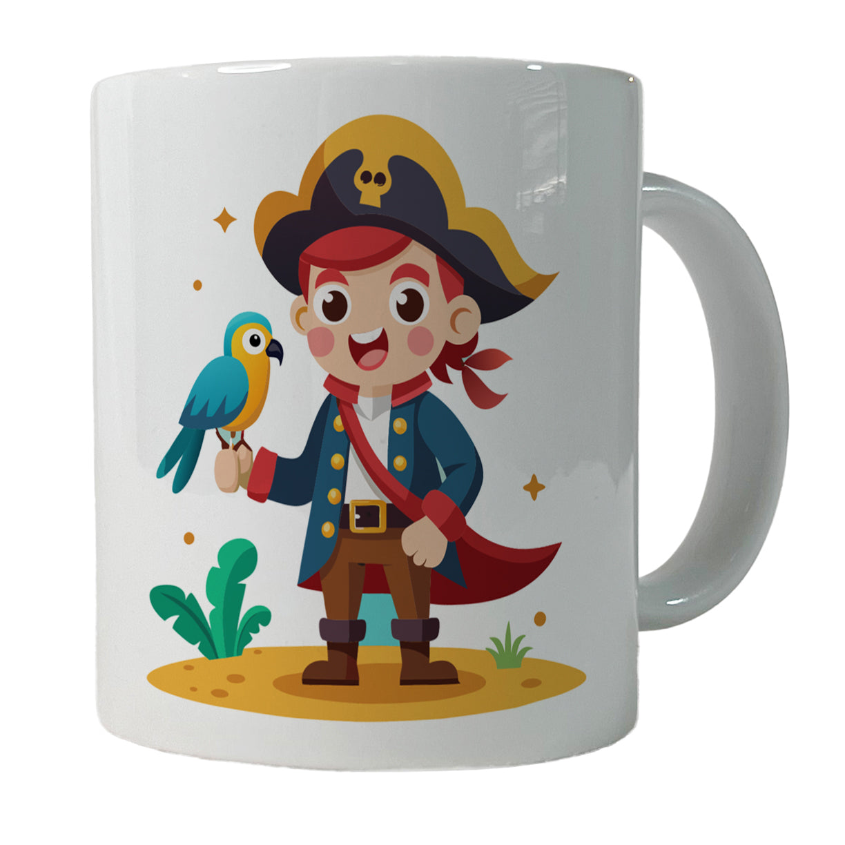 Pirate with Parrot Cute Ceramic Tea Coffee Mug Cup - 11oz