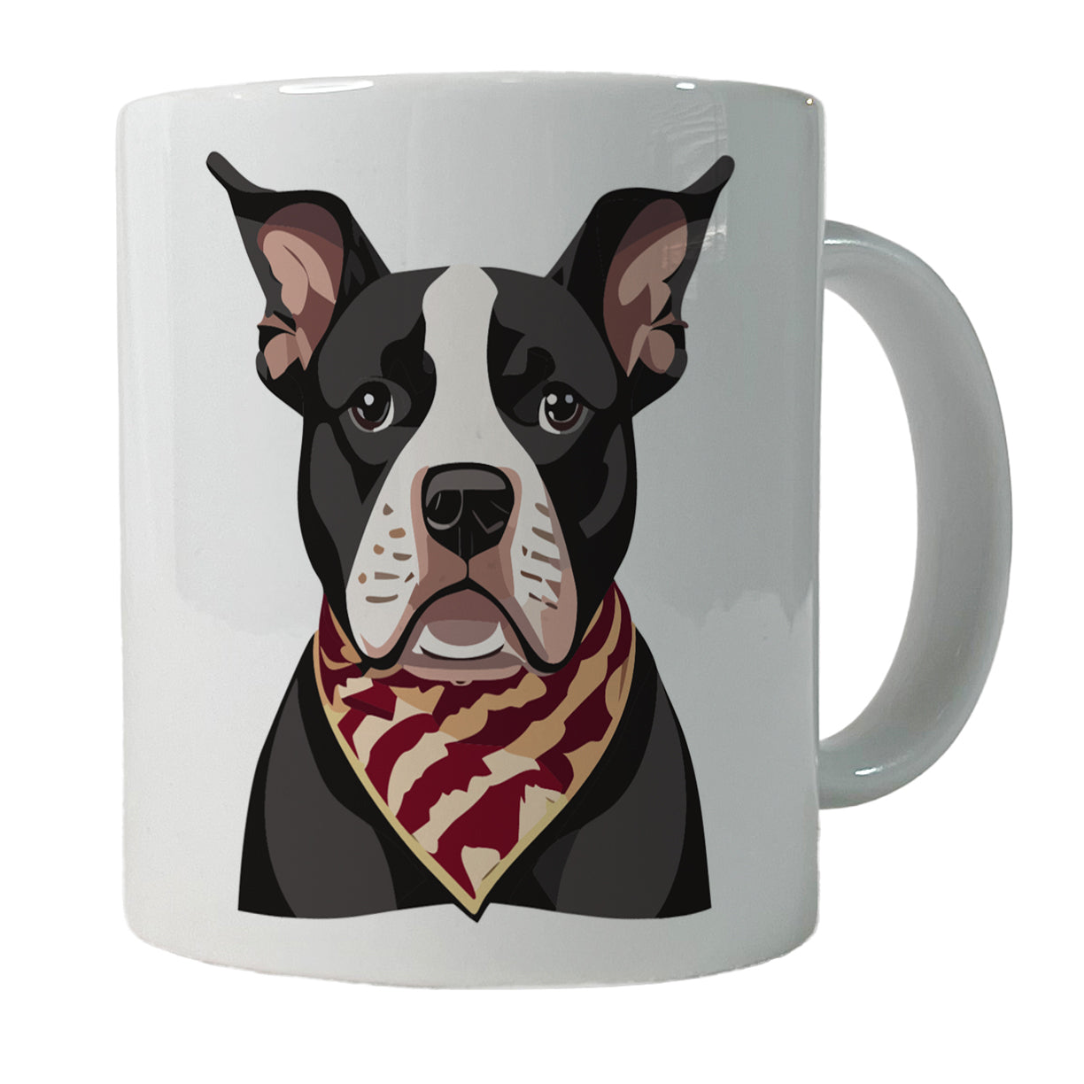 Pit Bull Dog Wearing Bandana Ceramic Tea Coffee Mug Cup - 11oz