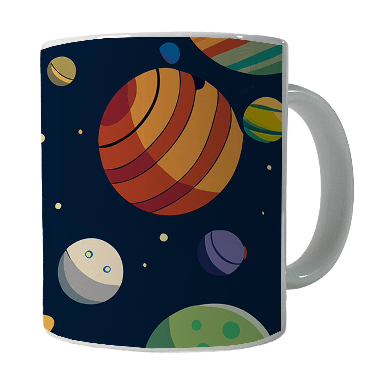 Planets Colorful Pattern Ceramic Tea Coffee Mug Cup - 11oz