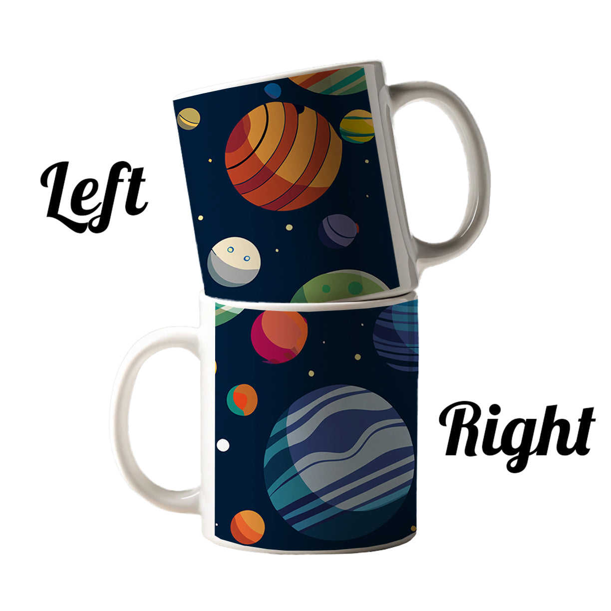 Planets Colorful Pattern Ceramic Tea Coffee Mug Cup - 11oz