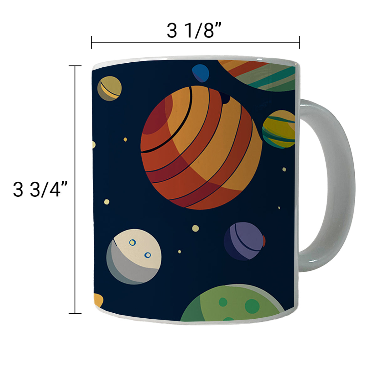 Planets Colorful Pattern Ceramic Tea Coffee Mug Cup - 11oz