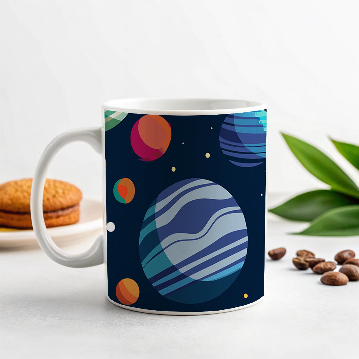 Planets Colorful Pattern Ceramic Tea Coffee Mug Cup - 11oz