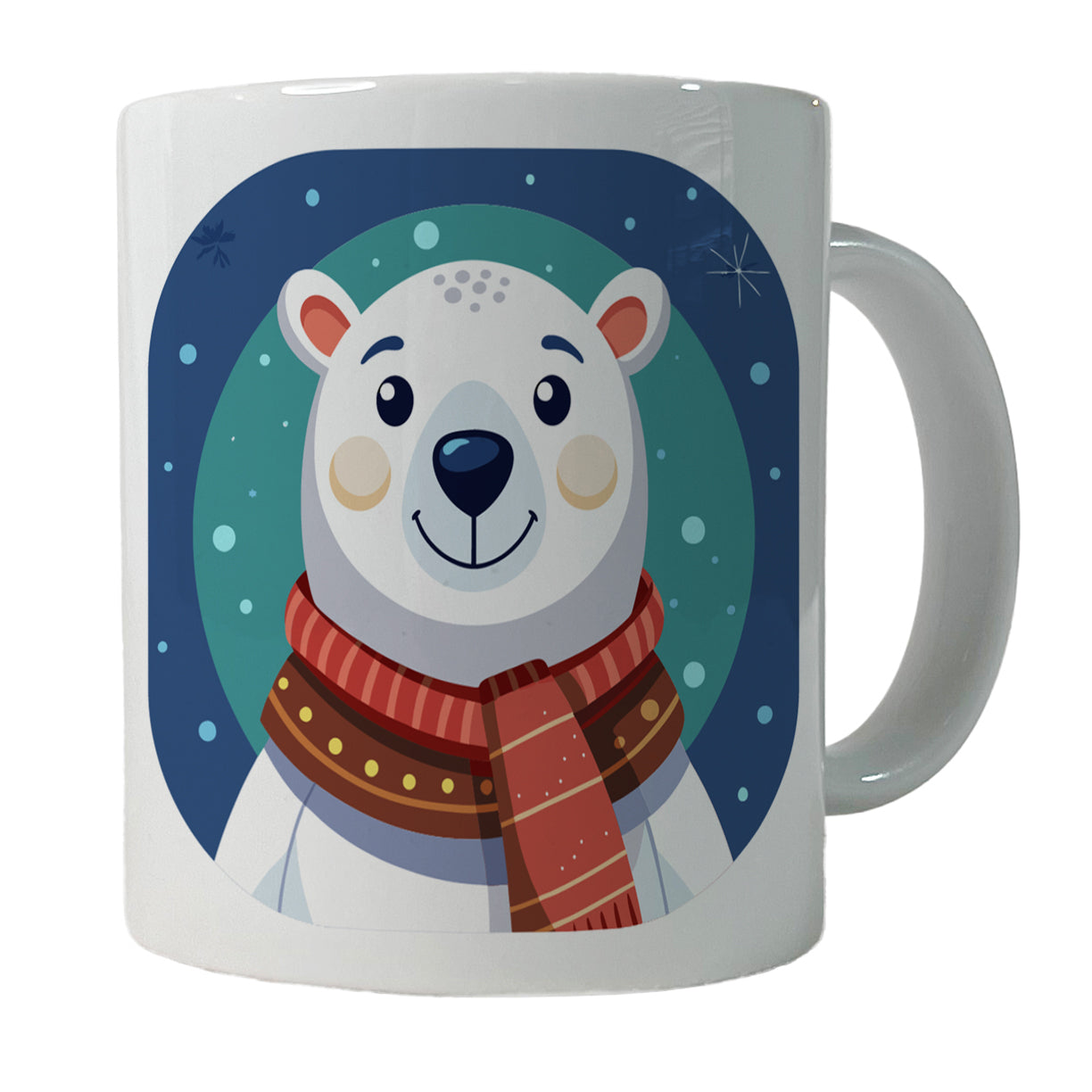 Polar Bear Wearing Winter Scarf Ceramic Tea Coffee Mug Cup - 11oz