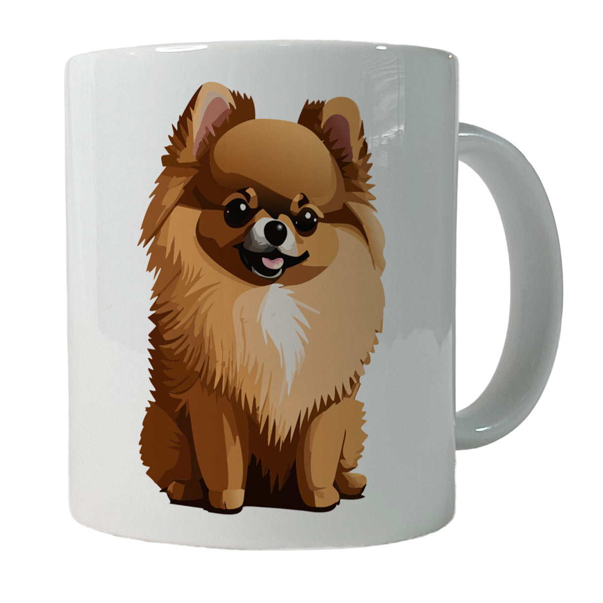 Pomeranian Dog Sitting Ceramic Tea Coffee Mug Cup - 11oz