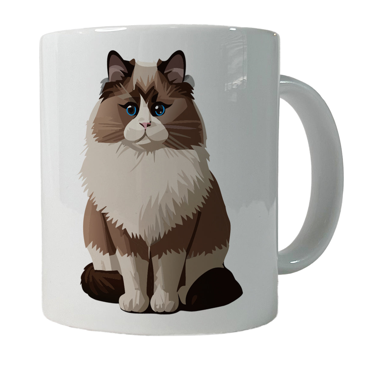 Ragdoll Cat Sitting Ceramic Tea Coffee Mug Cup - 11oz