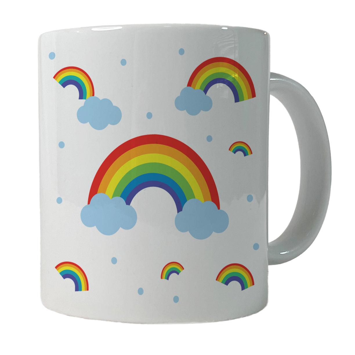Rainbows Scattered Ceramic Tea Coffee Mug Cup - 11oz